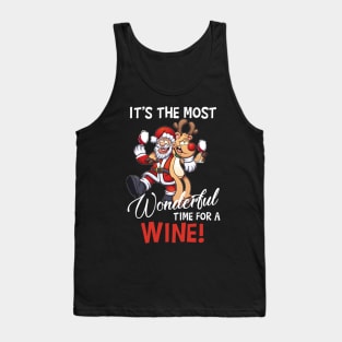 It's The Most Wonderful Time For A Wine Santa Xmas Tank Top